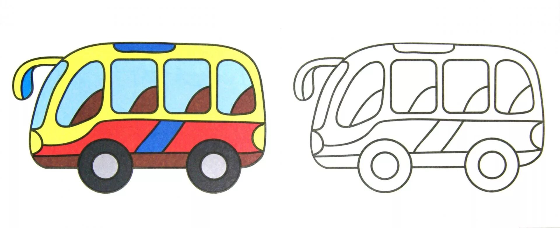 мультяшные автобусы. рисунки для разукрашивания. карточки с изображением транспорта. автобус для детского сада. автобусы для 2 лет.