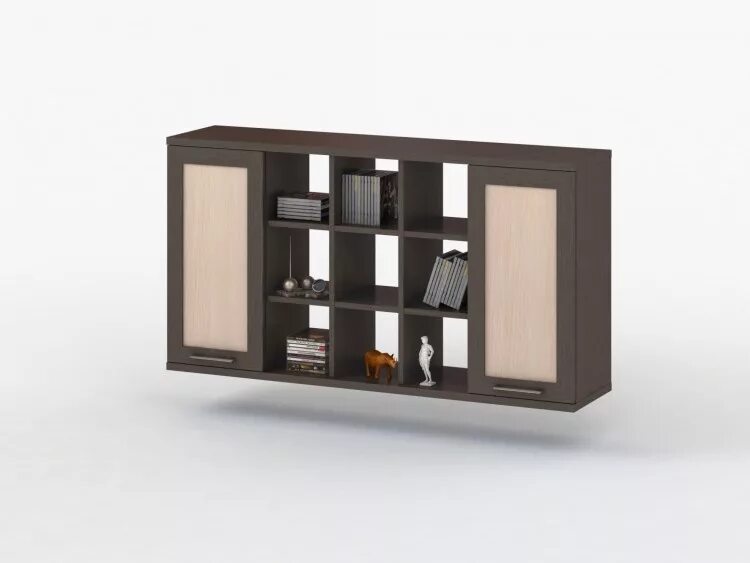 подвесные закрытые полки. полка книжная со стеклом старт-1п. закрытые полки для книг. 02. полка книжная пк-10 (венге / дуб беленый).