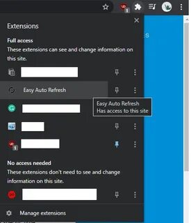 Reload page extension