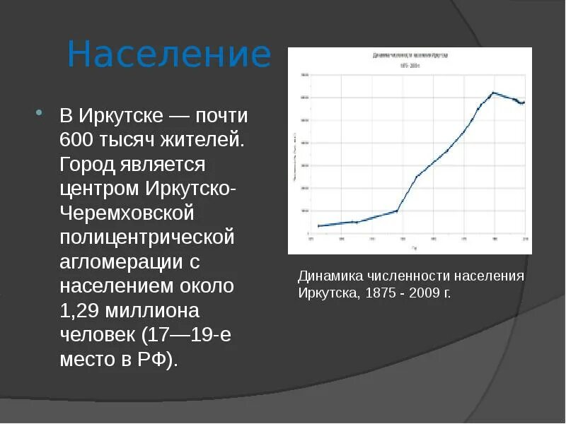 Численность населения города иркутска