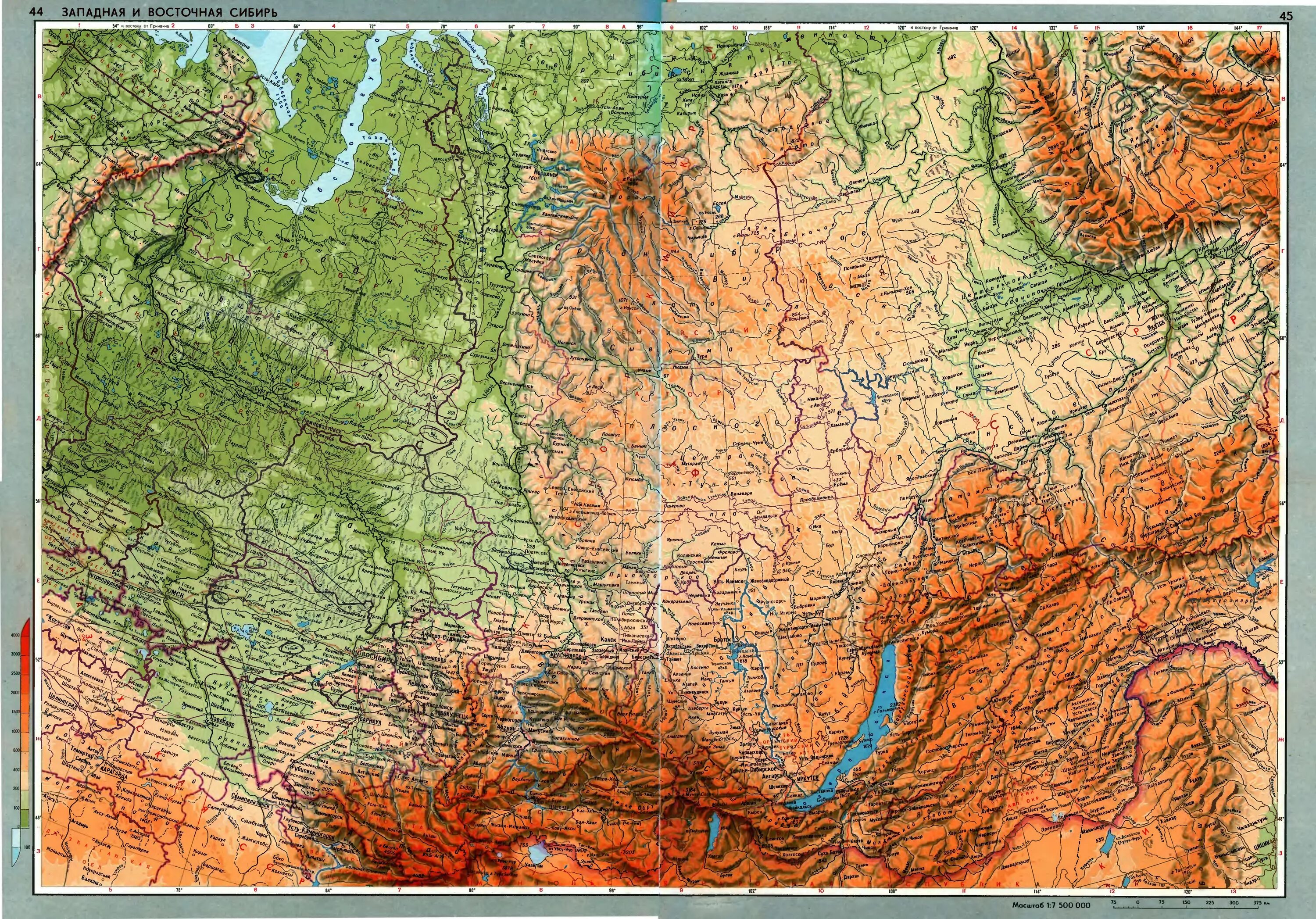 Высота над уровнем моря западно сибирской. Физическая карта Восточной Сибири. Карта Восточной Сибири географическая. Карта Восточной Сибири географическая крупная. Физическая карта Северо Восточной Сибири.