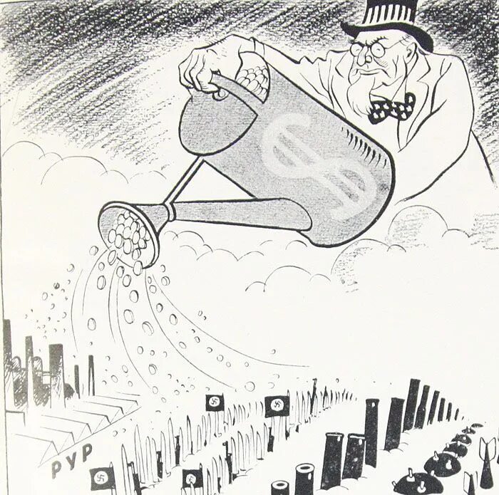 Карикатура Бориса Ефимова 1938. Поджигатели войны
