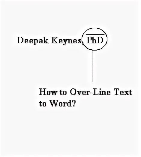 Line over. Overlined text.