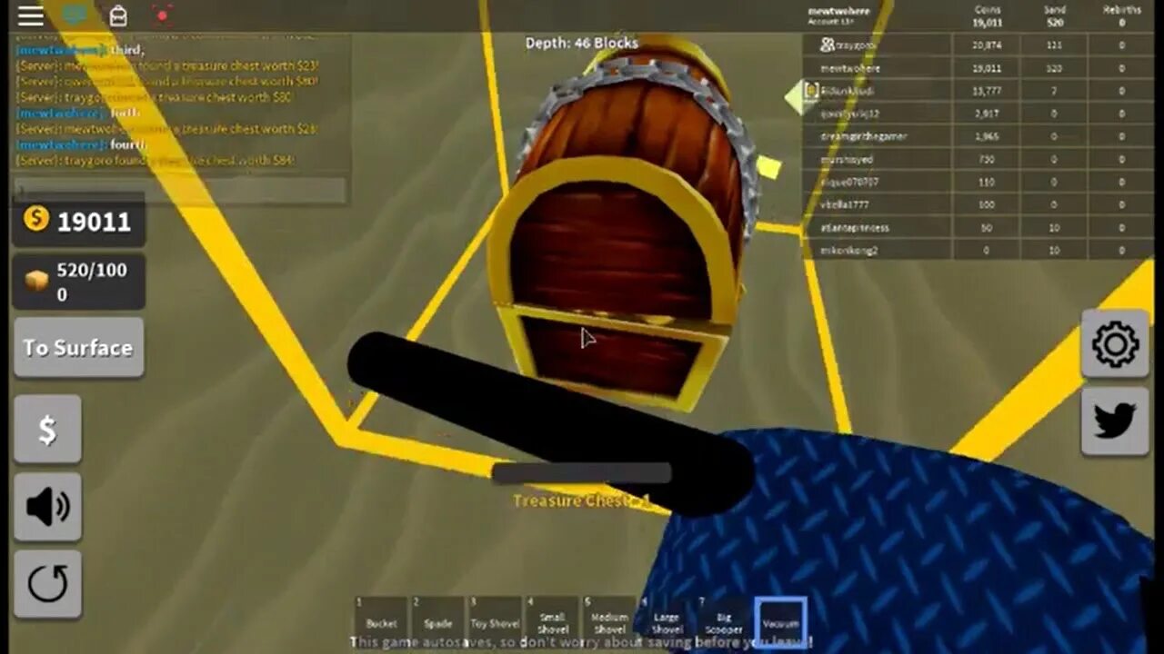 Treasure simulator script. Treasure hunt simulator.