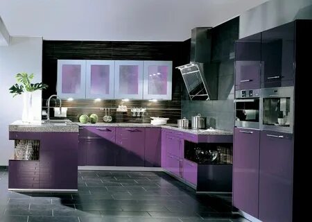 Фиолетовая кухня сочетания