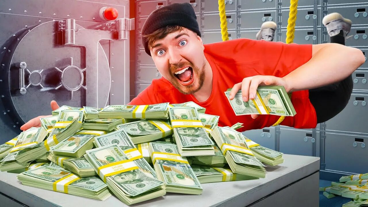 Of money bank having. Выиграл деньги. MRBEAST деньги. А4 грабит банк.