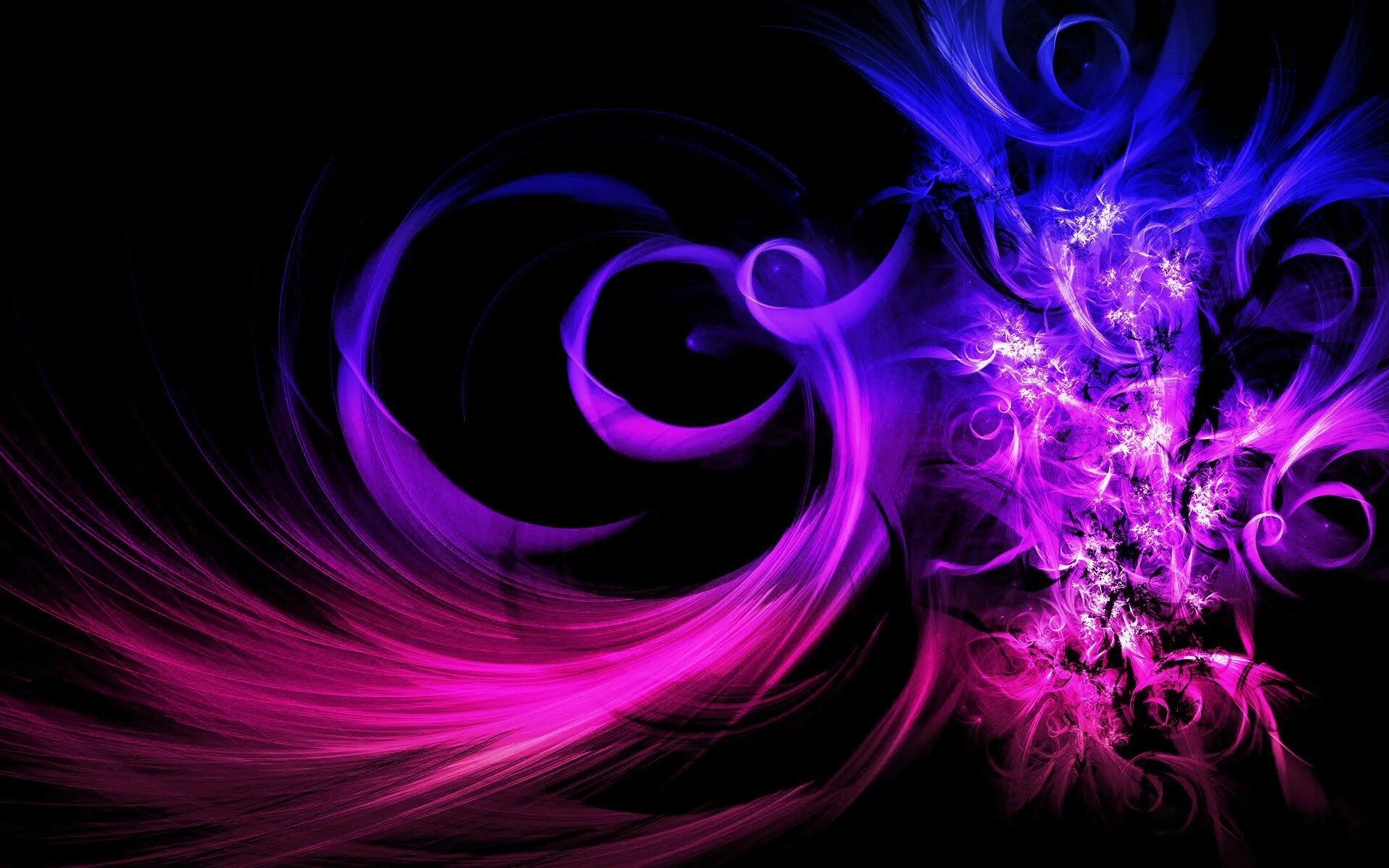 Неоновая абстракция. Фиолетовые узоры. Абстрактные узоры. Красивый темный фон.