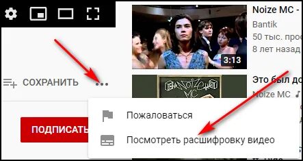 Расшифровка видео ютуб