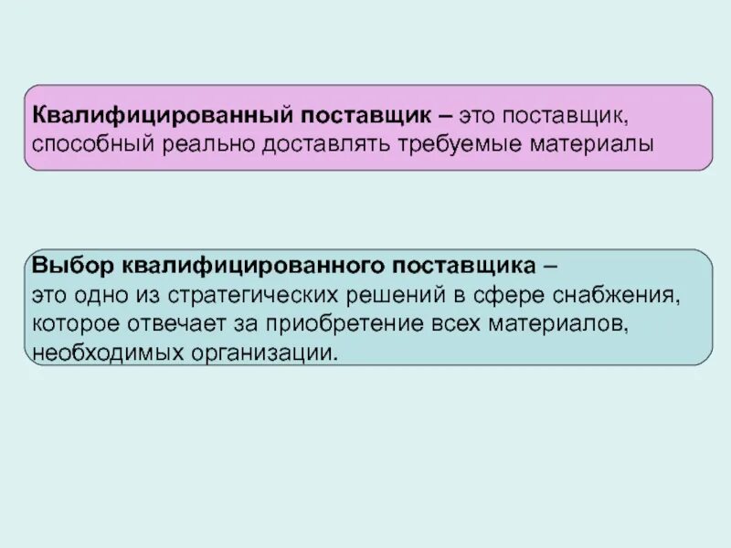 Выбор квалифицированных поставщиков