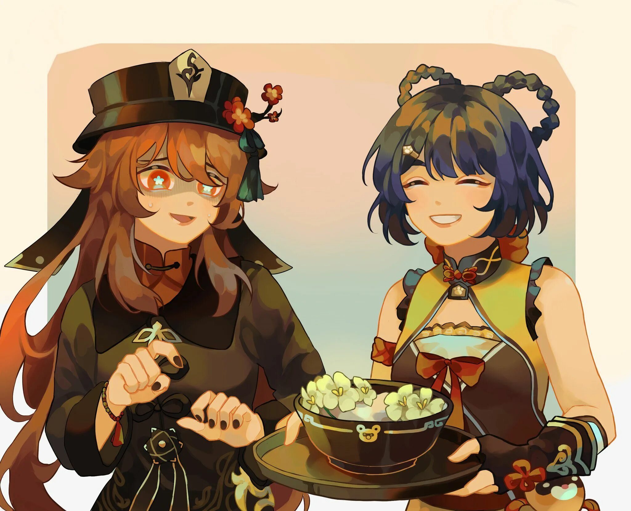 Сян лин геншин арты. Геншин импакт ху тао юри. Ху тао genshin impact арт. Taoling art. Genshin impact.