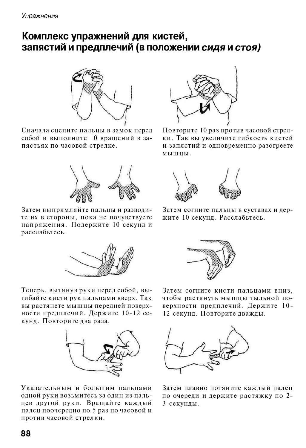 Лфк полный комплекс упражнений для лучезапястного сустава