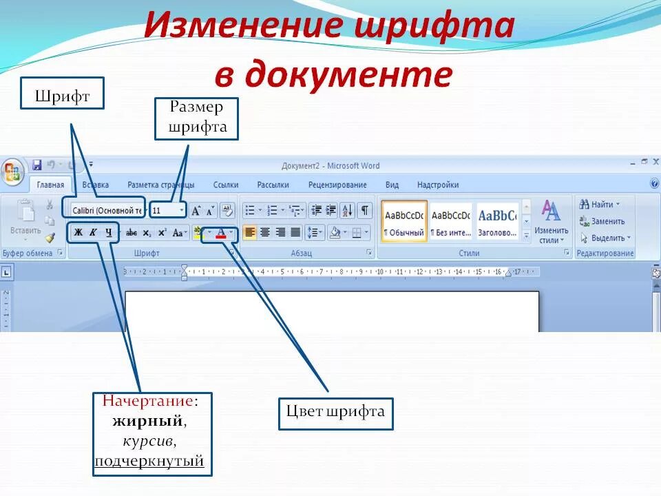 Изменить оформление текста