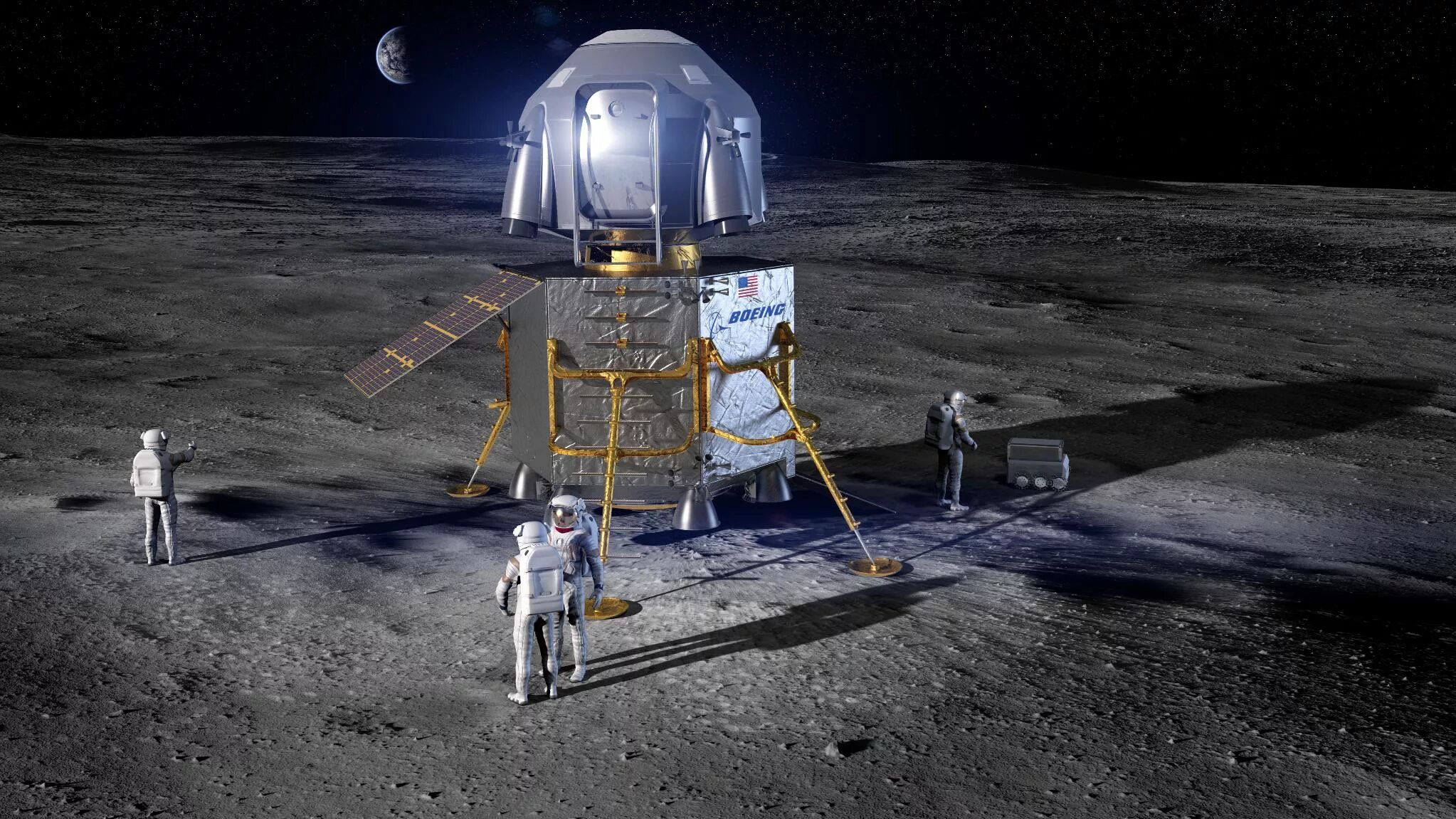 Lunar Lander космический аппарат. Автоматический аппарат передвигающийся по луне