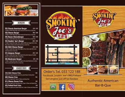 Take Away Menu at Smokin' Joe’s BBQ Pattaya.