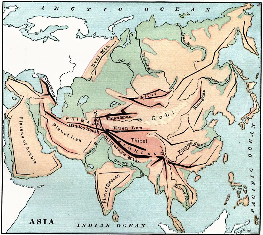 Горная система в средней азии. Горные хребты в Азии на карте. Карта горных хребтов средней Азии. Горные хребты центральной Азии на карте. Горные системы средней Азии на карте.