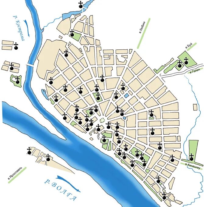 кострома. кострома. г кострома на карте. кострома карта города с улицами. карта города костромы.