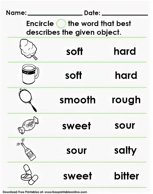 Materials exercises. Senses Worksheet for Kids. Sense of taste Worksheets for Kids. Soft hard Worksheets for Kids. Sense of taste Worksheet for Kids Worksheets.