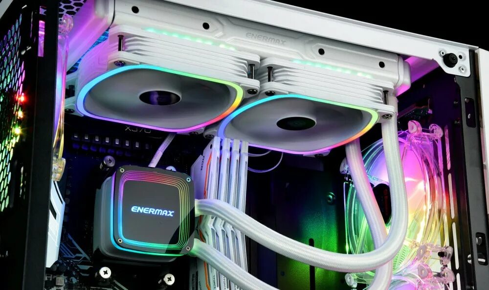 Enermax Aquafusion 240 White, белый/RGB. Enermax Aquafusion ELC-aqf240-SQA. Enermax Aquafusion 240. Enermax водяное охлаждение.