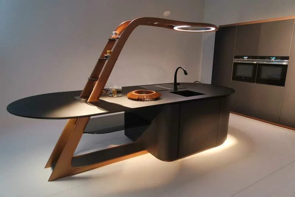 Необычная мебель. Дизайн интерьера кухни в современном стиле. Дизайнерский обеденный стол lalume-az00301. Современный кухонный стол. Кухня в современном стиле 2022.