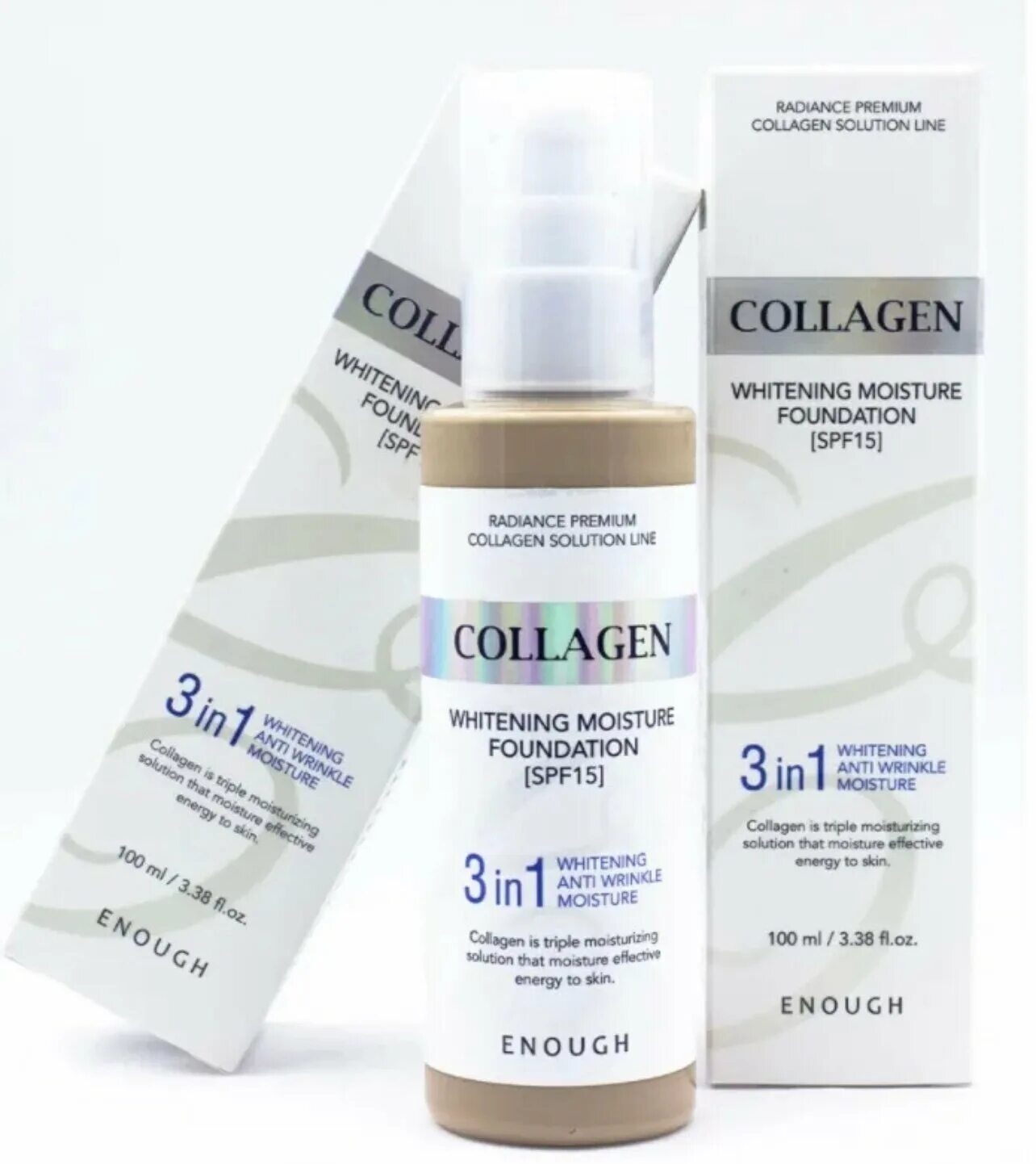Тональная основа с коллагеном 3в1 тон 13 enough collagen spf 15 #13 100мл. Тональный крем для сияния кожи collagen whitening moisture foundation enough spf 15( тон № 21). Whitening тональный крем. Тональный крем коллаген 3 в 1 13. [enough] тональный крем для лица осветление collagen whitening moisture foundation spf15 (13),.