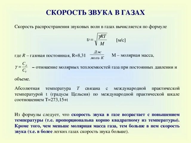 Определите длину звуковой волны которая распространяется. Скорость звуковой волны формула. формула расчета скорости звука. формулы для вычисления скорости звука. формула скорости распространения волны звука.