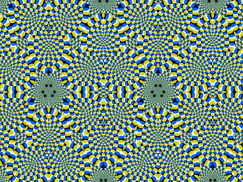 Расслабленное зрение. Акиоши Китаока иллюзия. Оптические иллюзии. Картинки для расслабления глазных мышц. Расслабляющие иллюзии.