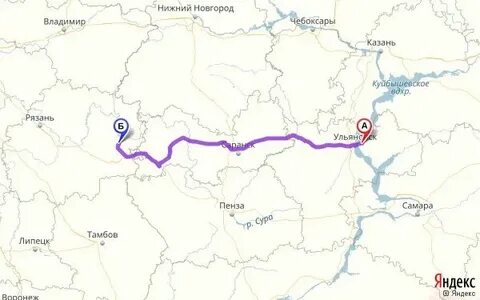 Саранск ульяновск расстояние в км на машине