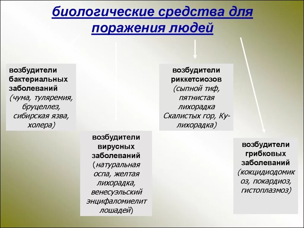 Факторы поражения биологического оружия. Биологические средства поражения. Диалогические средства. Поражающий фактор биологического оружия. Классификация биологических средств.