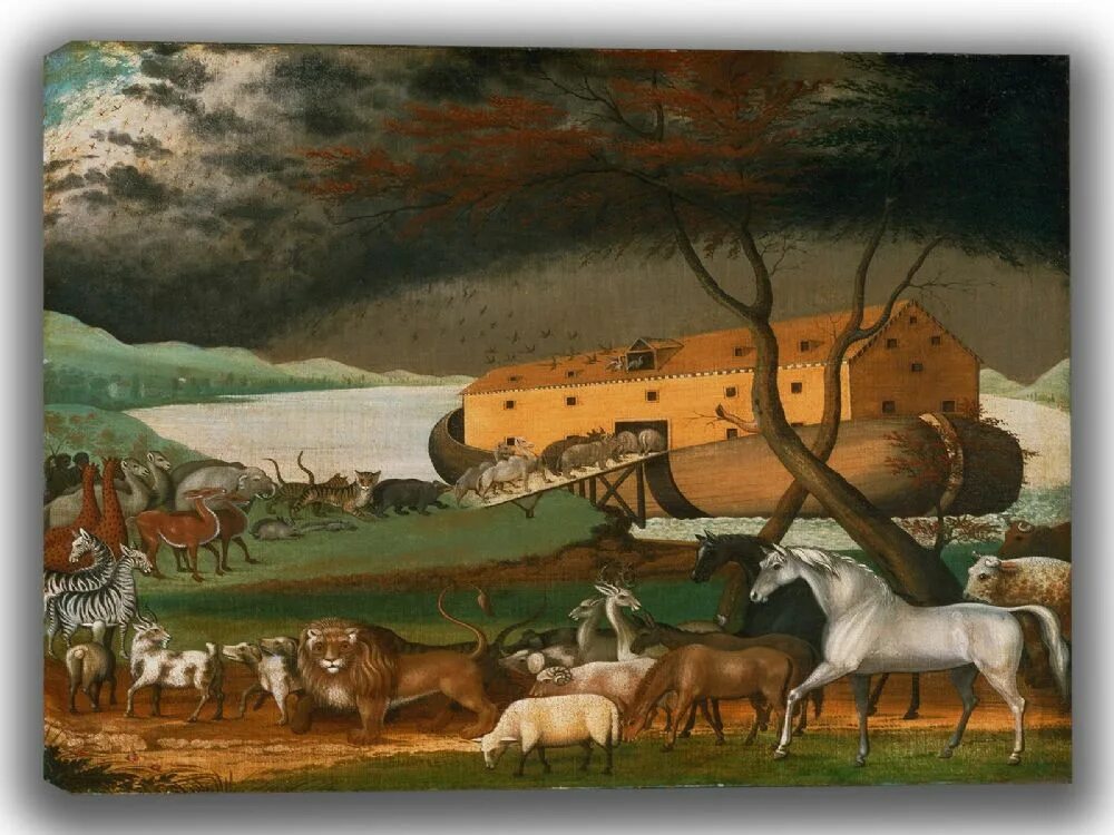 Ковчег с животными. Эдварда Хикса “Ноев Ковчег” (1846).. Картина Эдварда Хикса Ноев Ковчег. Ноев Ковчег в живописи.
