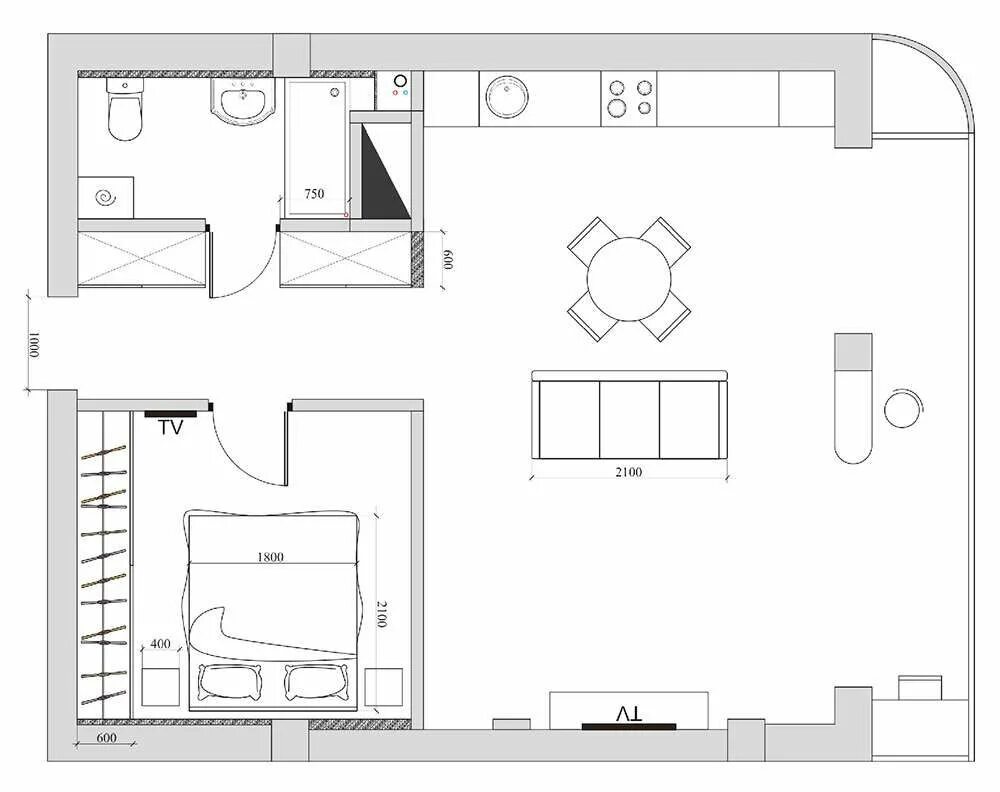 План схема квартиры студии Планировка квартиры-студии Floor plans, House decorating styles, Studio layout