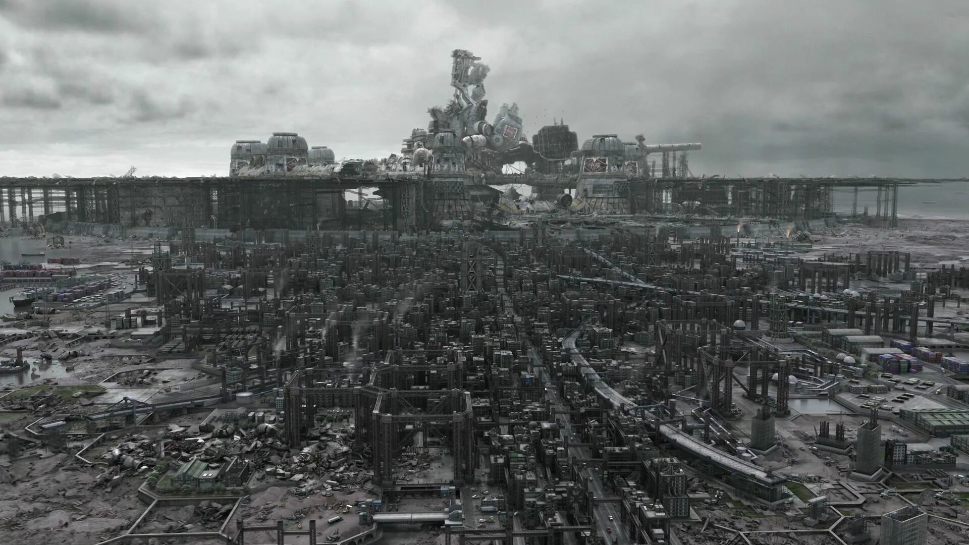 Крушение города. Final Fantasy VII Midgar. Разрушенный город. Город после ядерной войны. Разрушенный город фон.