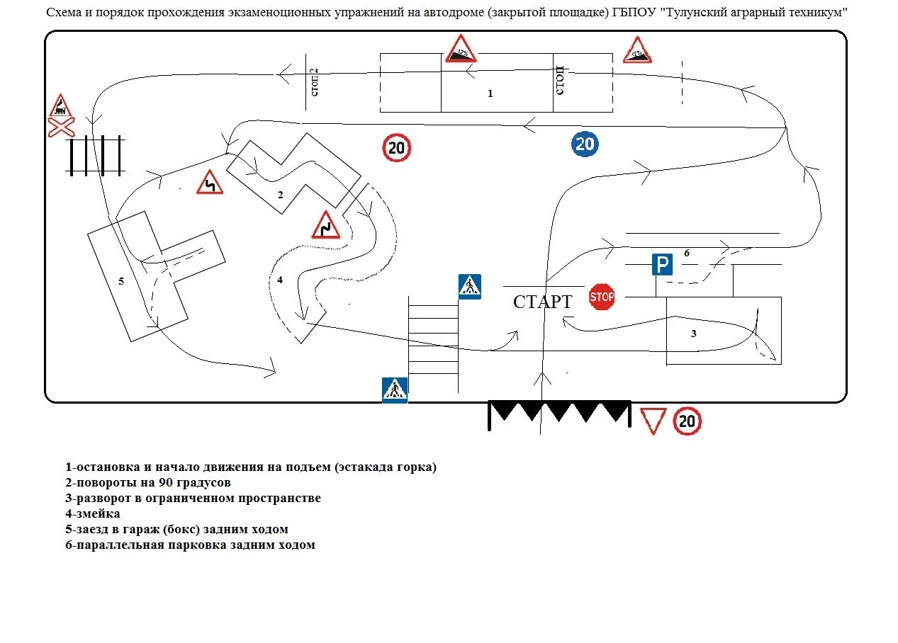 Схема автодрома для автошколы с размерами. Разметка автодрома для трактора МТЗ. Схема автодрома для автошколы категория а1. Схема учебной площадки для вождения трактора. Сдача практического экзамена в гаи