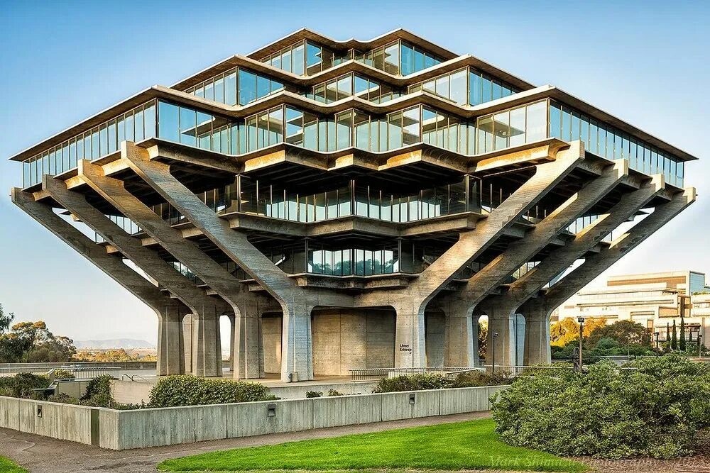 Архитектурное разнообразие. Библиотека Гейзеля в Сан-Диего. Библиотека Гейзеля в Сан-Диего Архитектор. Библиотека Гейзеля в Сан-Диего (1970).. Библиотека Гейзеля в Сан-Диего план.