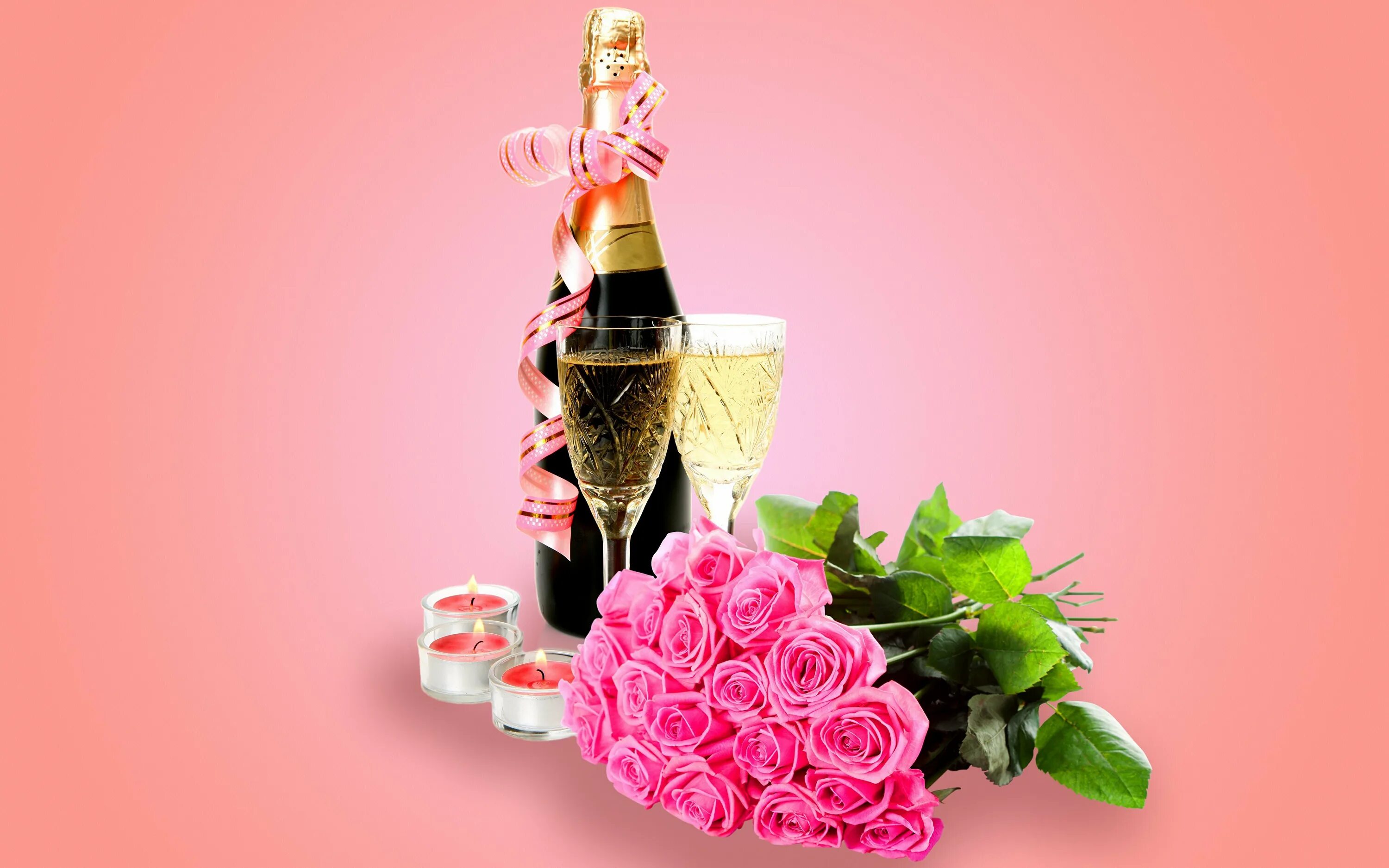 Торт шампанское цветы. Букеты цветов и шампанского. Открытки с шампанским и цветами. Шампанское и розы.