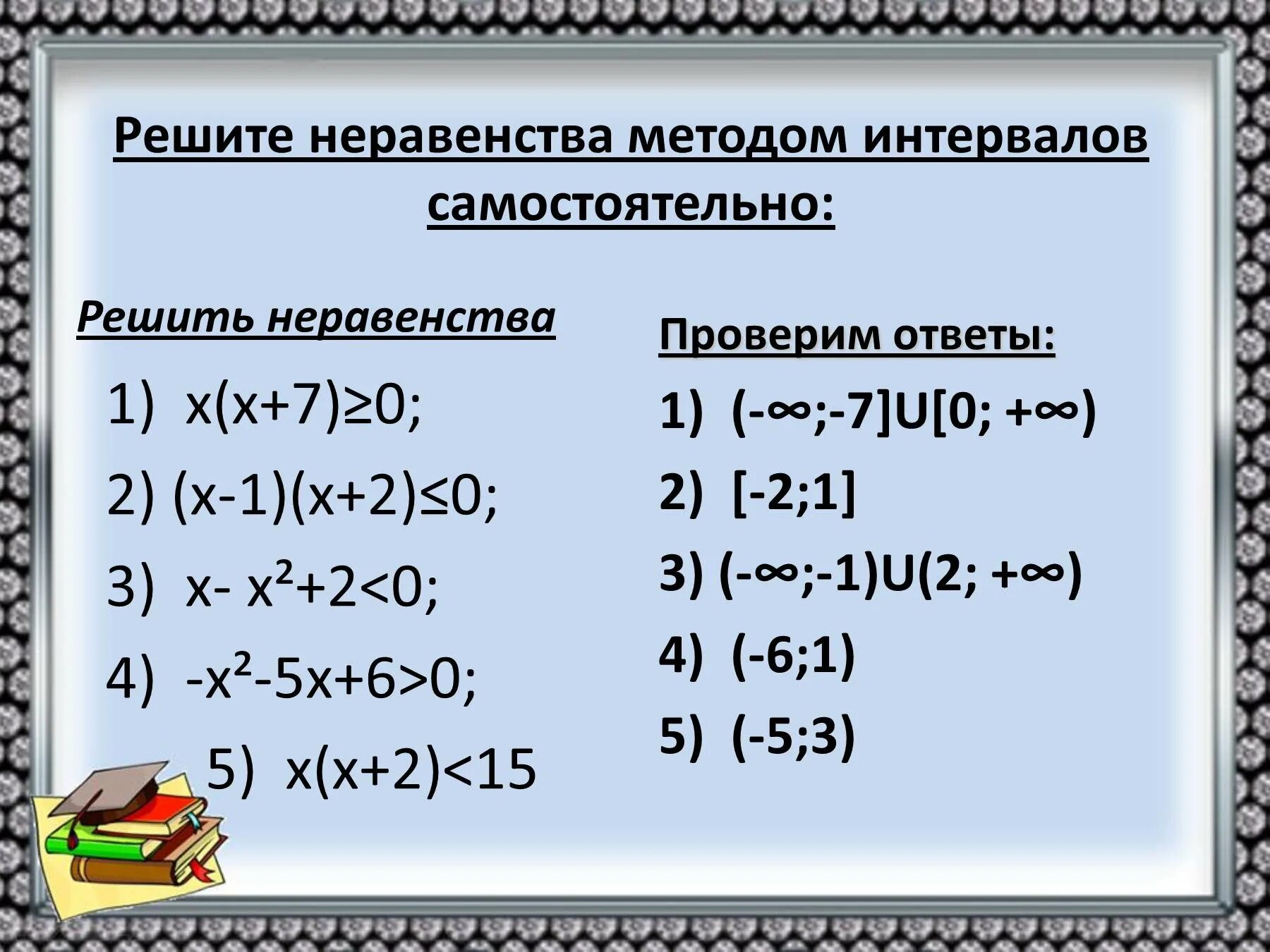 Алгоритм решения неравенств методом. Решение неравенств методом интервалов. Неравенства методом интервалов задания. Решение систем уравнений неравенств методом интервалов. Решение неравенств методом интервалов алгоритм решения.