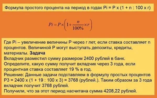 Формула простых и сложных процентов по вкладам. Начисление простых процентов по вкладу. Формула начисления процентов по вкладу. Начисление простых процентов.