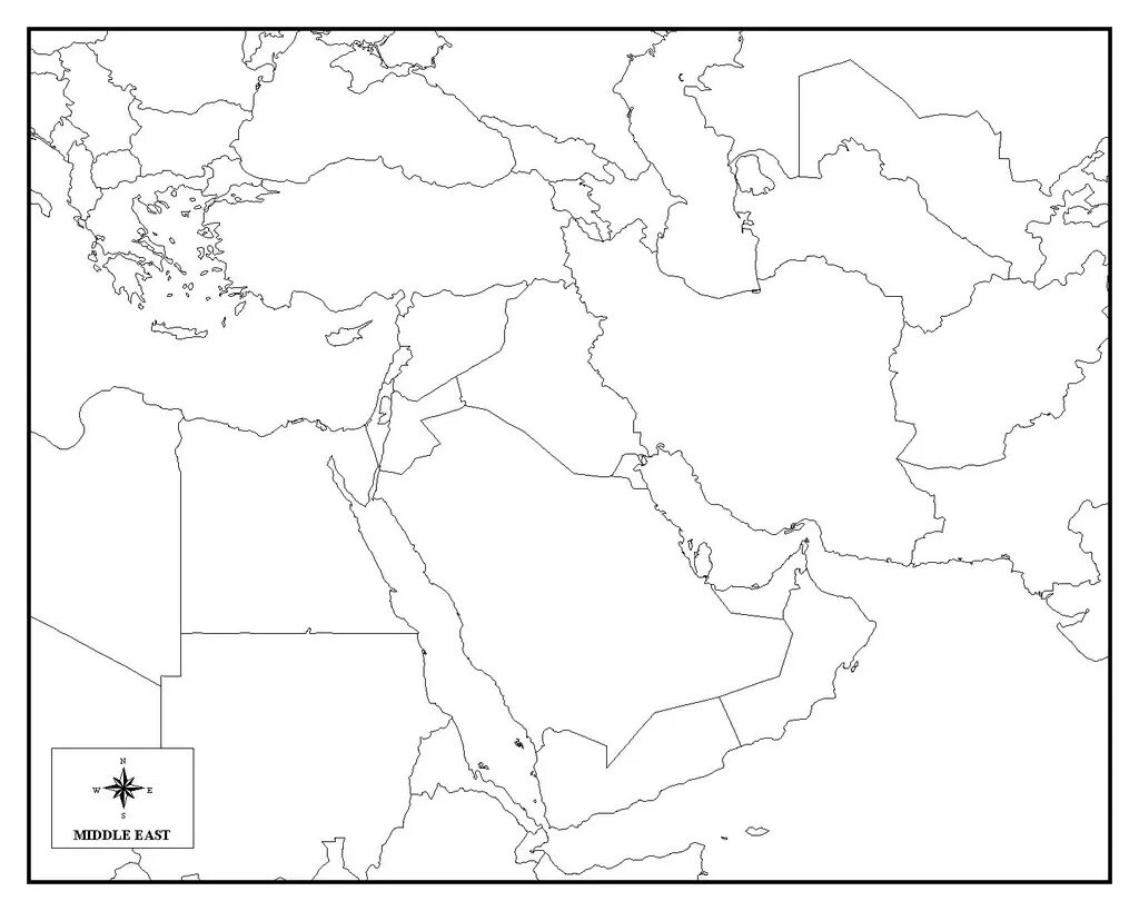 Западная азия контурная карта. Ближний и средний Восток контурная карта. Средний Восток контурная карта. Контурная карта ближнего Востока со странами. Контурная карта ближнего Востока и Азии.