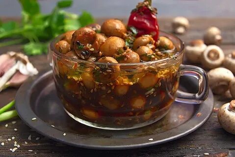 Маринованные грибы в духовке