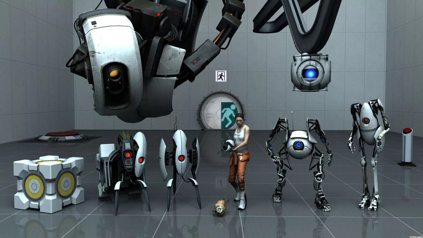 Как называется игра где девушка робот. Portal 2 игра. гладос и уитли. портал 2 уитли босс. portal 2 робот уитли.