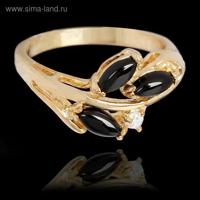 Черные кольца женские с золотом