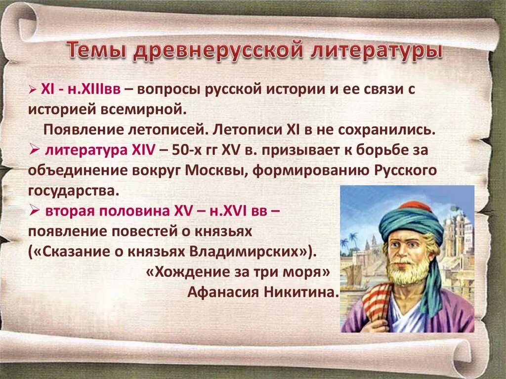 Направление которое возникло в россии. Темы древнерусской литературы. С Древнерусская литература.. Основные темы древнерусской литературы. История древней русской литературы.