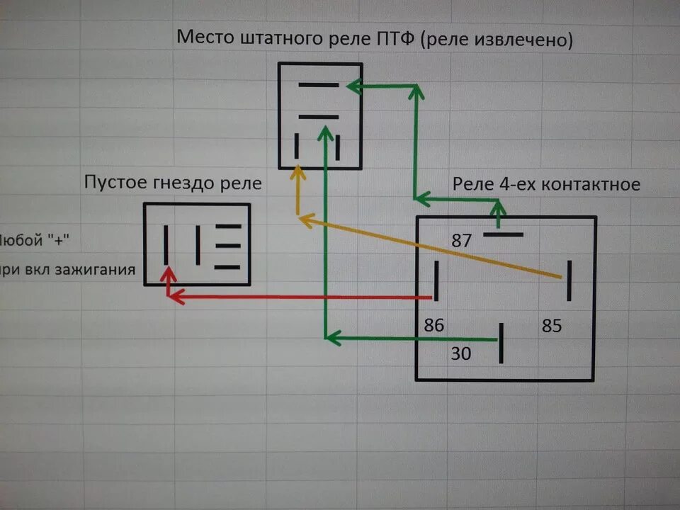 Подключение штатных птф. Реле 4 контактное ПТФ. Реле 4 контактное 12в схема подключения ПТФ. 4 Контактное реле противотуманных фар. Реле 4х контактное 12в схема подключения ПТФ.