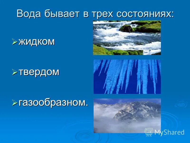 Вода бывает в состояниях