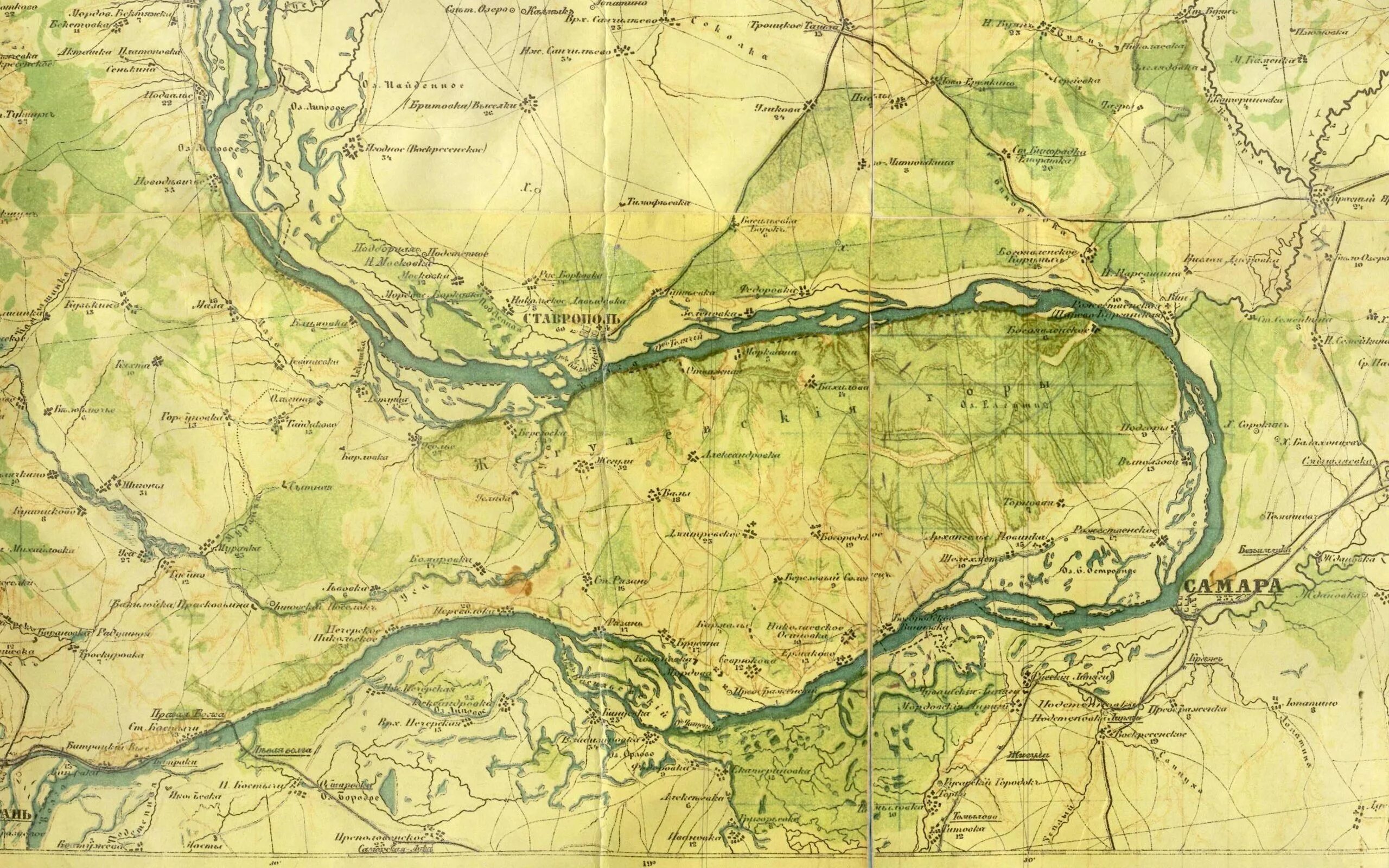Карта плавней. Карта Самарской Луки до затопления. Карта Ставрополя на Волге до затопления.
