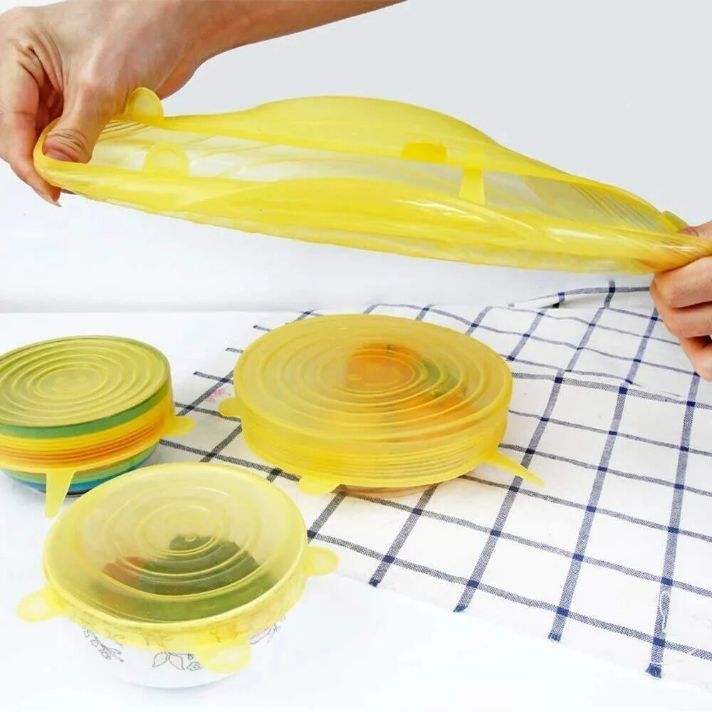 Эластичные крышки. Набор силиконовых крышек Silicone sealing Lids, 6 шт. Силиконовые крышки 6шт. 80431. Набор многоразовых силиконовых крышек, 6 шт/уп., Komfi. Набор силиконовых крышек - 6шт. (7/ 9,5/11,5/15/16,5/21 См).