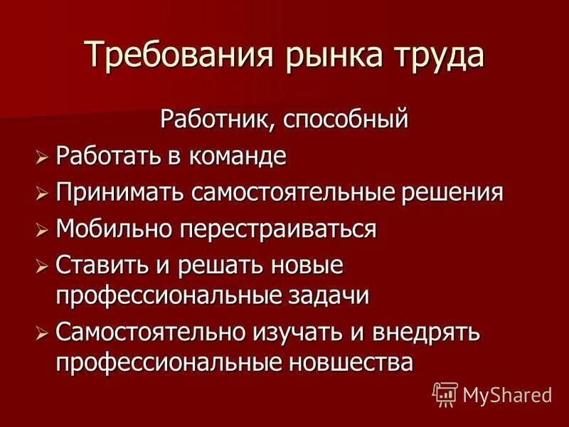 Требование рынка труда к работнику. Требование рынка труда к работнику. Памятка требования к современному работнику. Требование рынка труда к работнику. Требования к работнику на рынке труда.