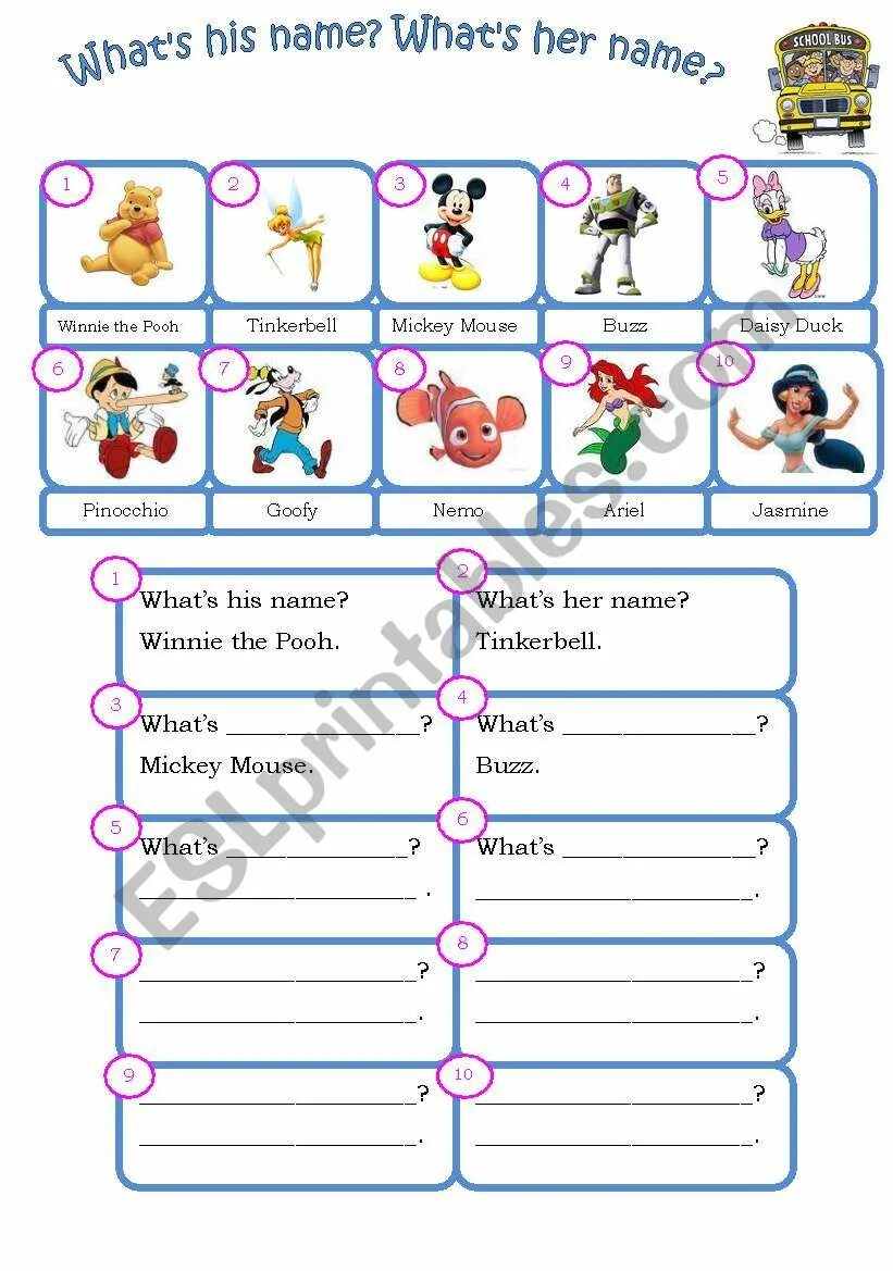 Her his name s. What`s his name. What's his her name. His her name Worksheet. What is her name?, what is his name? Worksheet.