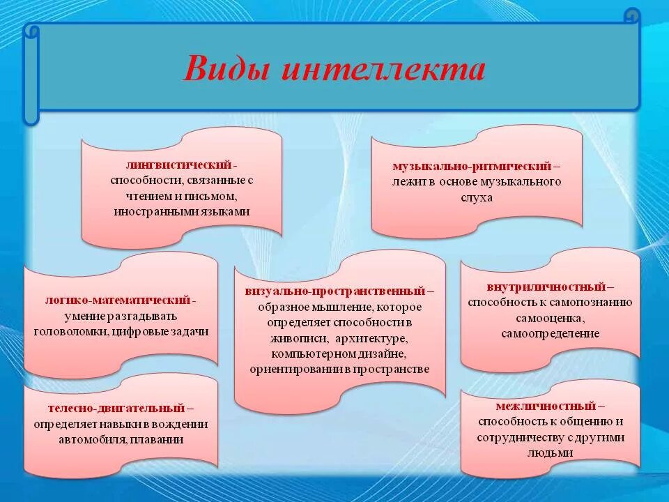 Организация развития интеллектуальных способностей. Виды интеллекта. Виды интеллекта классификация. К видам интеллекта человека не относится.... Виды интеллекта в психологии.