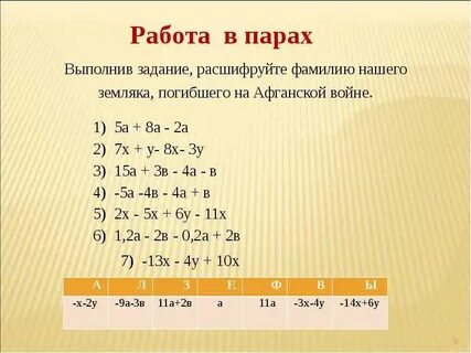Стандартный вид многочлена 7 класс
