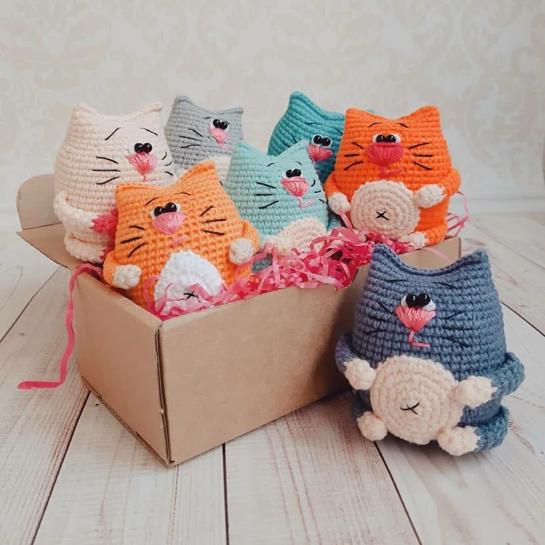 Вязание игрушек кошки